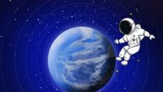 Ilustrasi asteroid dan komet melintasi angkasa, ancaman tabrakan benda langit, keindahan komet dengan ekor bercahaya.