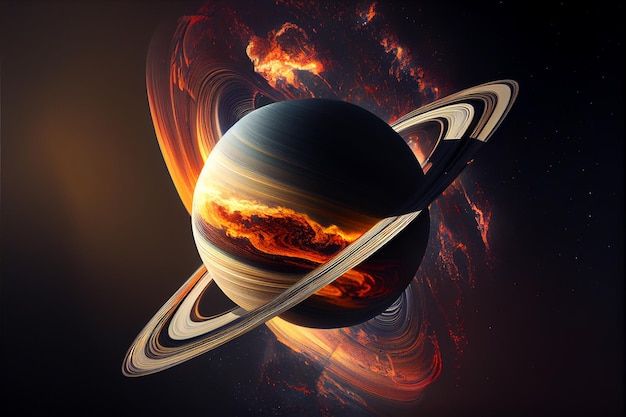 "Gambar Saturnus dengan latar belakang kosmos sebagai simbol tantangan hidup."