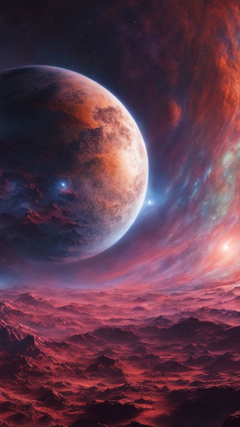 "Ilustrasi eksoplanet dengan permukaan lava yang berpijar di satu sisi dan lapisan es tebal di sisi lain, menggambarkan kondisi ekstrem di luar tata surya."